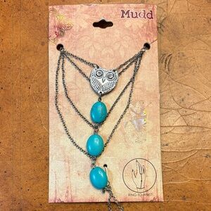 Mudd Brand Ring-to-Wrist Owl Bracelet